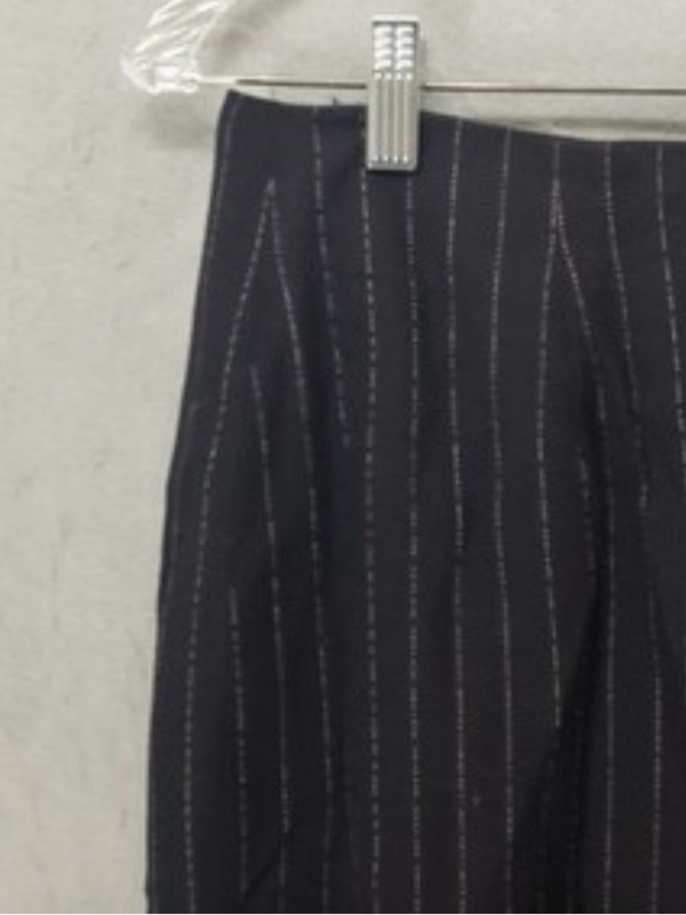 Barami black pin stripe a-line lined office Mini Skirt